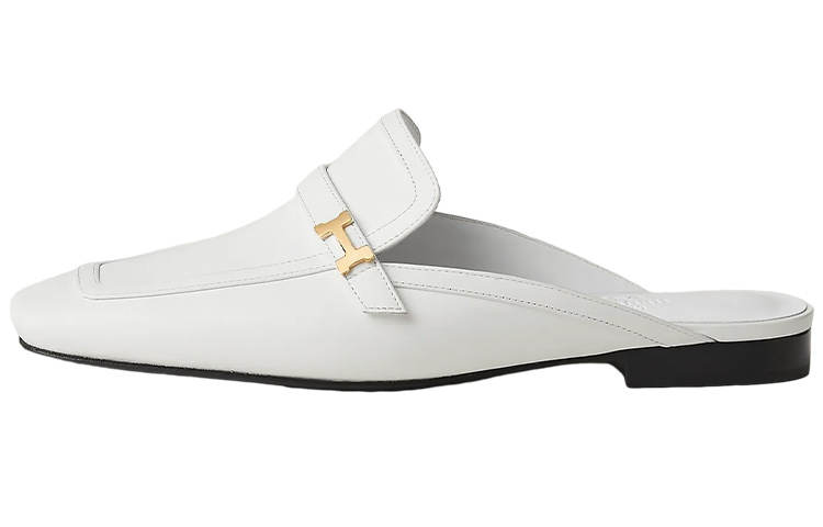 HERMES HERMES Groupie Closed Toe Slippers Women's White