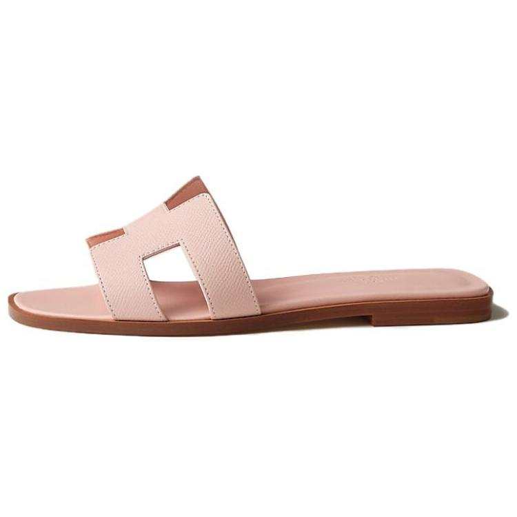 HERMES HERMES Oran Sandal Rose Pale Epsome Leather