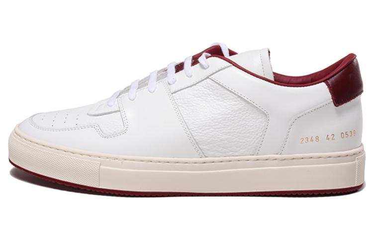 COMMON PROJECTS COMMON PROJECTS FW22 Leather Lace Up Low top Stylish Skateboarding Shoes Men's White Burgundy Tail