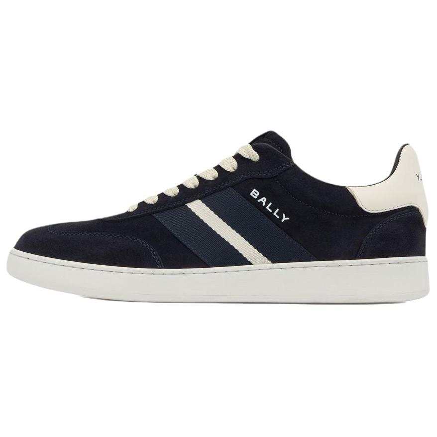 BALLY Retro Crest Low top Skateboard Shoes Men's Marine Blue