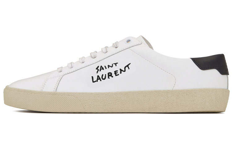 SAINT LAURENT SL/06 Court Classic Low top Stylish Skateboarding Shoes Women's White Black