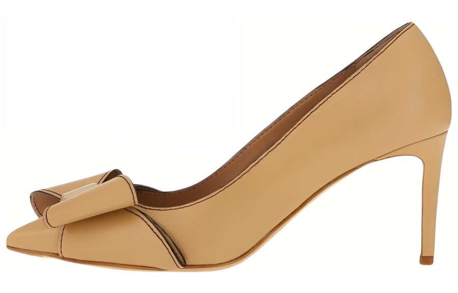 FERRAGAMO Zoey Slim Heel High Heels 7cm Women's Beige