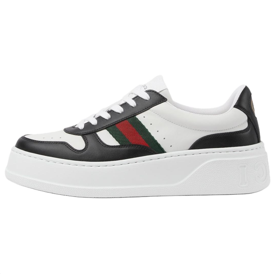 GUCCI Cow Leather, Leather Low top Skateboard Shoes 5cm Women's Black