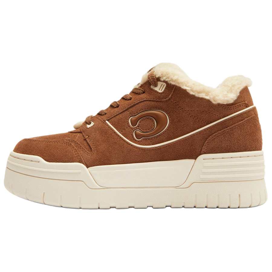COACH Soho Cow Split Leather Low top Skateboard Shoes Women's Brown