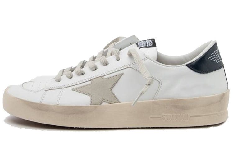 Golden Goose Stardan Leather Athleisure Low top Stylish Skateboarding Shoes Men's White Distressed