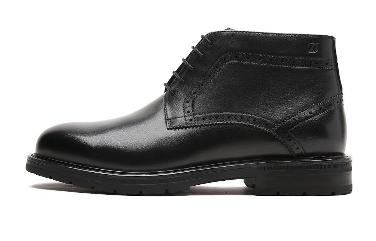 S.T.Dupont S. T.DUPONT Cow Leather Ankle Boots Men's Black