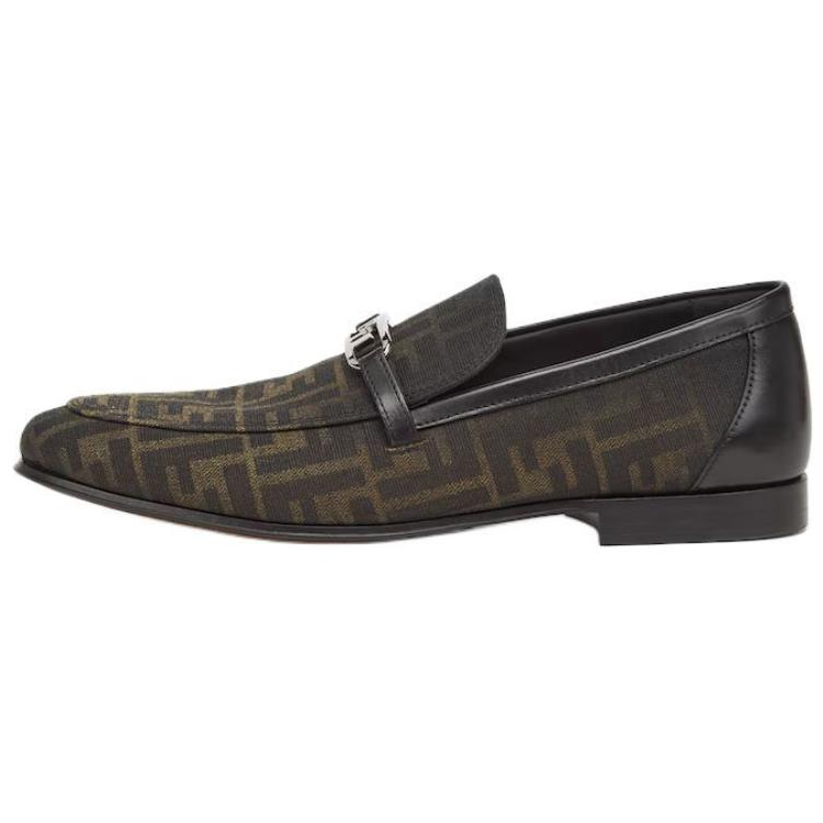 FENDI O'Lock Ff Jacquard Slip On Loafers