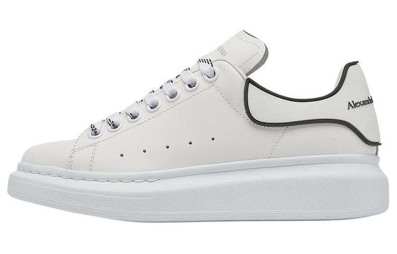 Alexander McQueen Cow Leather Low top Stylish Skateboarding Shoes Women's White