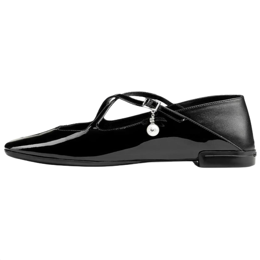 Jimmy Choo Eleri Ballerina C Eleri Ballerina C Patent Leather Casual Shoes Women's Black