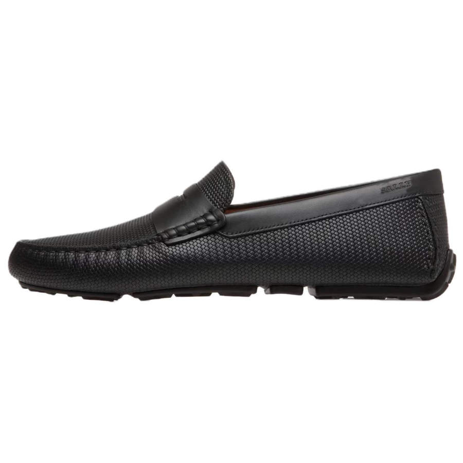 BALLY Driver Calfskin Casual Shoes Men's Black