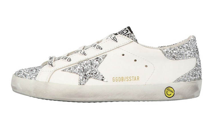 Golden Goose Super Star Low top Kids' Skateboarding Shoes Silver White Kids'