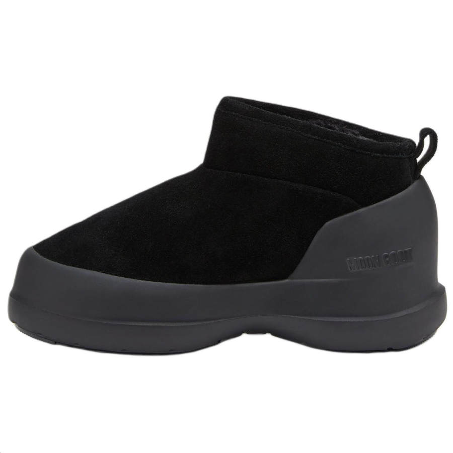 Moon Boot Moon Boot Luna Cow Split Leather Ankle Length Snow Boots Women's Black