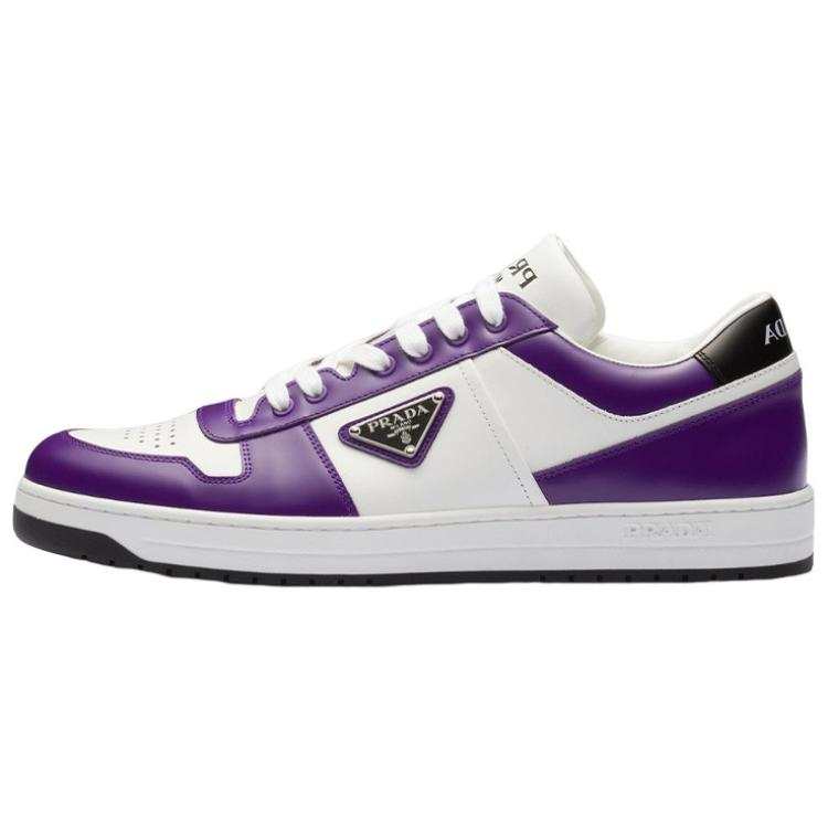 PRADA PRADA Leather Low top Stylish Skateboarding Shoes Men's Purple