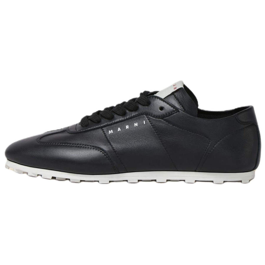 MARNI Softy Soccer Leather Low top Casual Shoes Women's Black