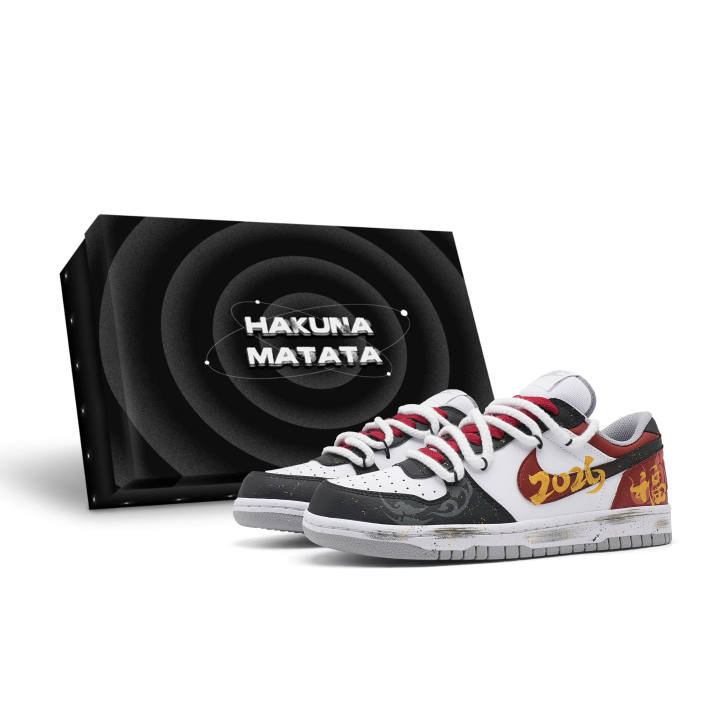Nike Nike Big Box Included Abrasion Resistant Breathable Low top Skateboard Shoes Men's Black Red