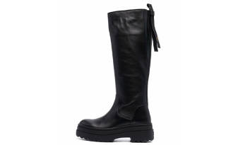 RED VALENTINO Leather Knee high Boots Women's Black