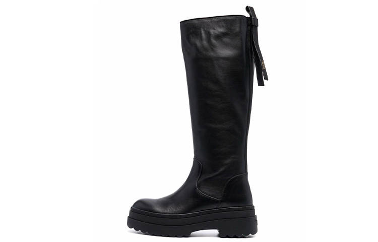 RED VALENTINO Leather Knee high Boots Women's Black