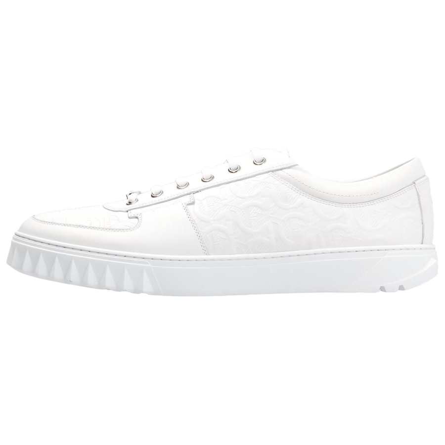 FERRAGAMO Cow Leather Low top Stylish Skateboarding Shoes Men's Beige