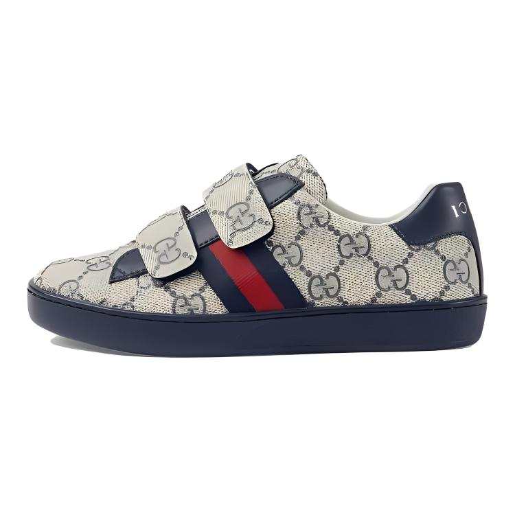 GUCCI ACE Canvas Low top Kids' Skateboarding Shoes Blue Kids'