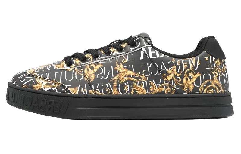 VERSACE JEANS COUTURE Barocco-print Leather Sneakers