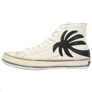 PALM ANGELS Leather High top Skateboard Shoes Men's White