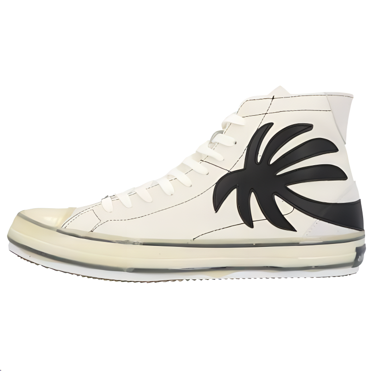 PALM ANGELS Leather High top Skateboard Shoes Men's White