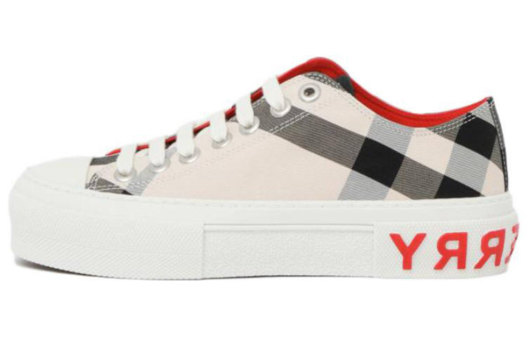 Burberry Gabardine Buttermilk White Red Women's