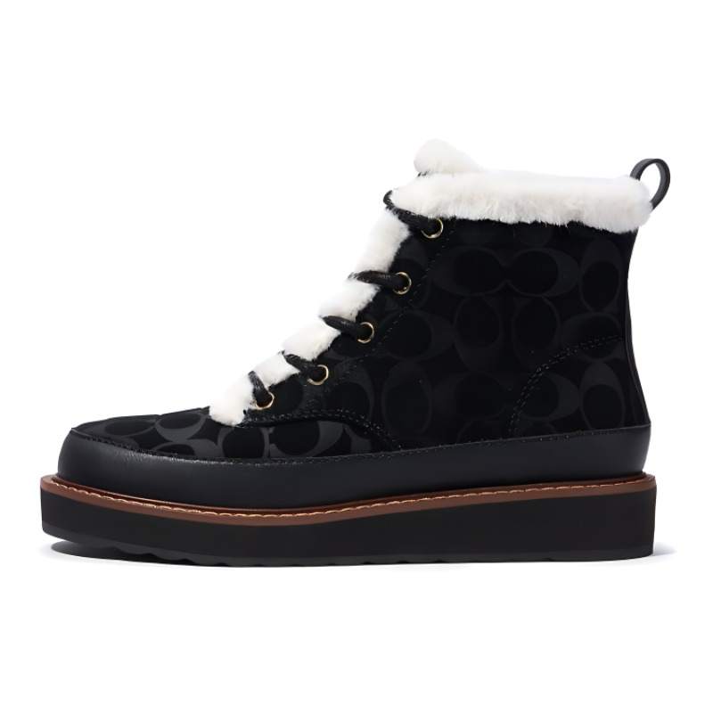 COACH COACH Imani Artificial Leather Iconic Ankle Boots Women's Black