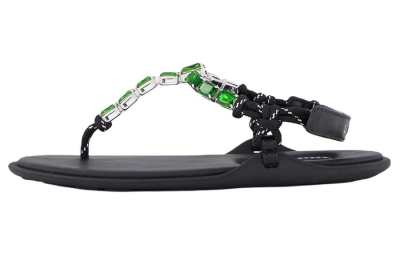MIU MIU One Strap Sandals Women's Black Green