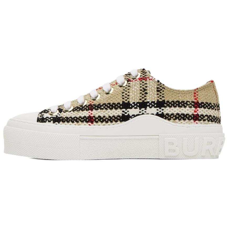 Burberry Vintage Check Boucle Low-Top Sneakers Beige Women's