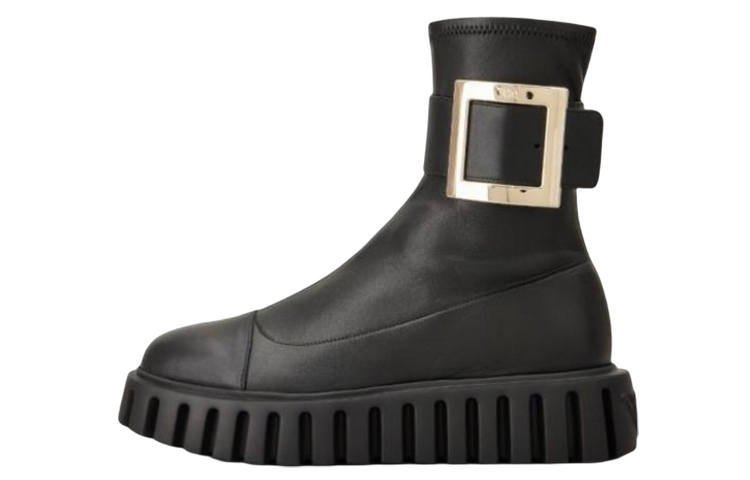 Roger Vivier Leather Ankle Boots 3cm Women's Black