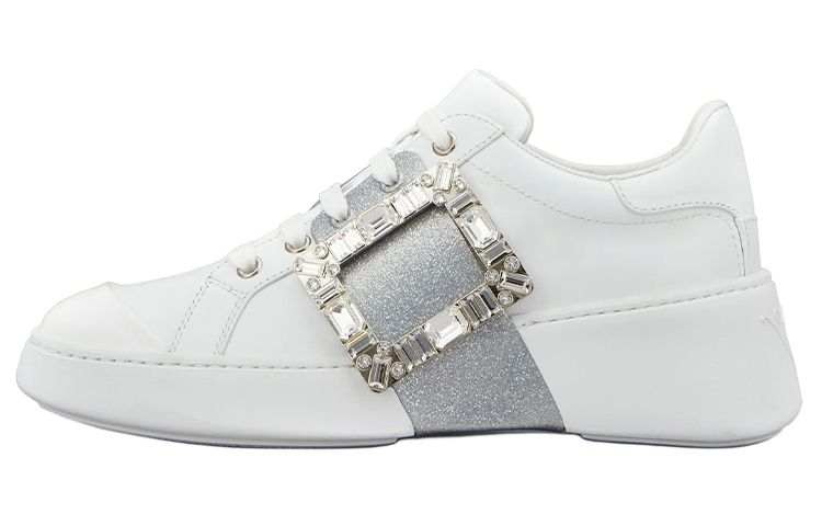 Roger Vivier Viv' Skate Glitter Embellished Buckle Sneakers Women's