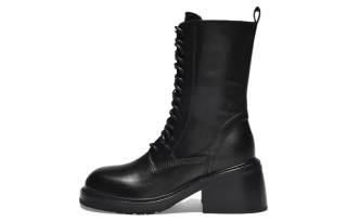 Ann Demeulemeester Leather Lace Up Ankle Boots 7cm Women's Black