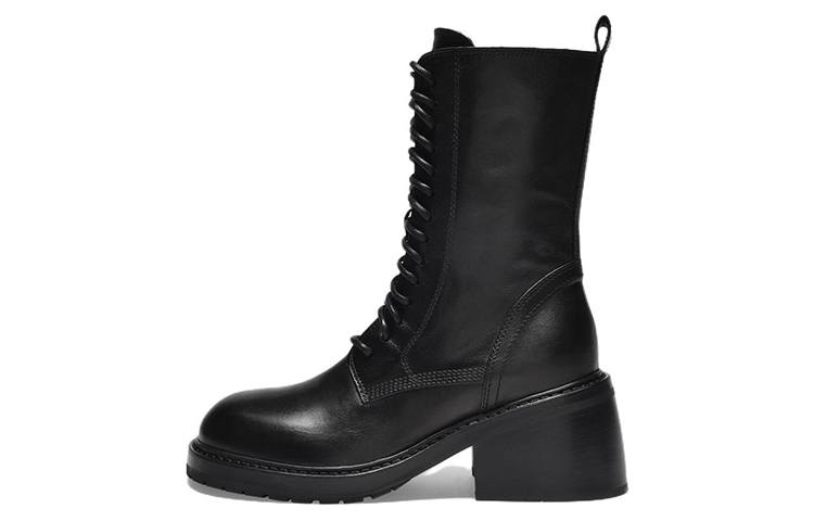 Ann Demeulemeester Leather Lace Up Ankle Boots 7cm Women's Black