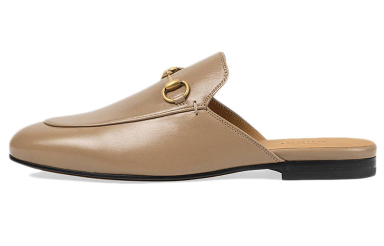 GUCCI Princetown Slipper Brown Leather Women's