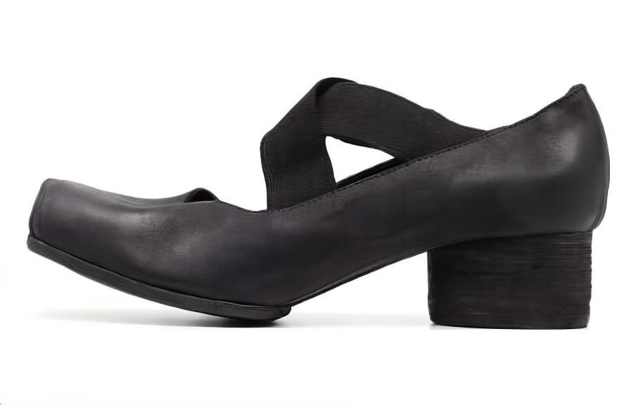 UMA WANG Cow Leather Chunky Heel High Heels 5cm Women's Black