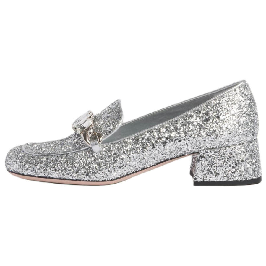 MIU MIU Loafers 3.5cm Women's Glitter