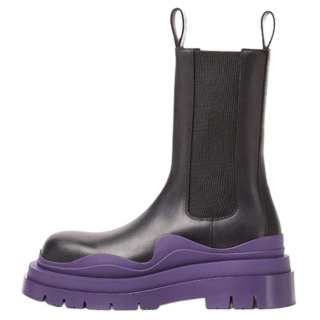 Bottega Veneta Tire Chelsea Boots Men's Black Purple