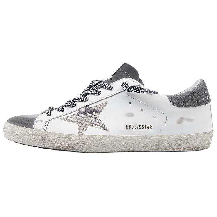 Golden Goose Super Star Low top Stylish Skateboarding Shoes Men's Gray White Distressed