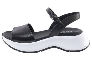 HOGAN H598 Leather Buckle One Strap Sandals Women's Black