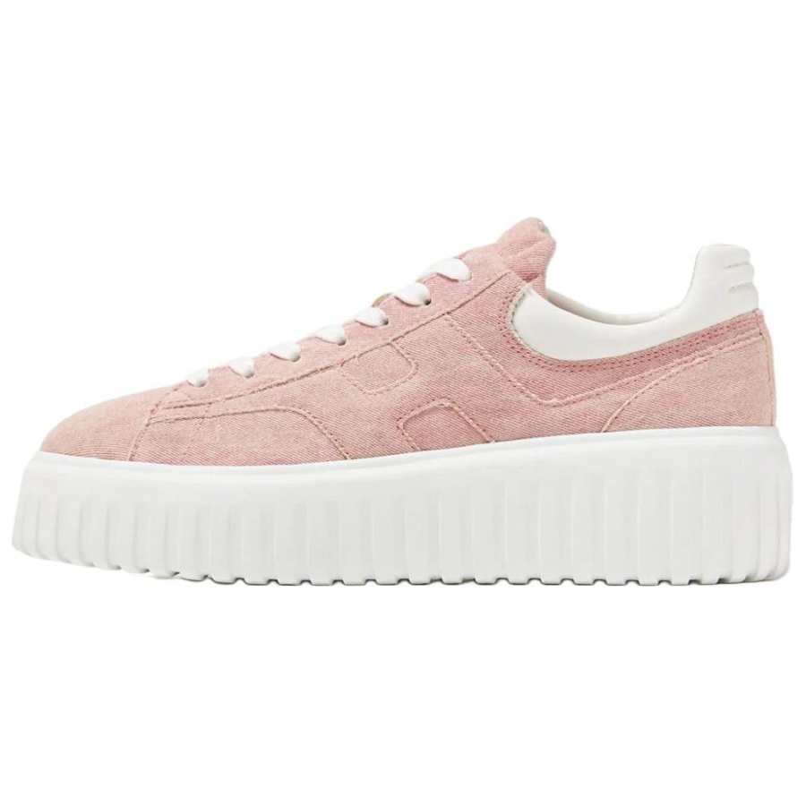 HOGAN H Stripes Suede Casual Shoes Women's Pink
