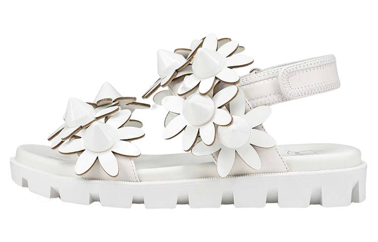 Christian Louboutin CL Leather One Strap Sandals Women's White