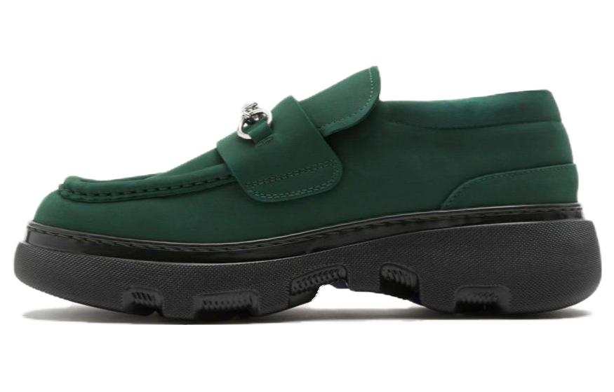 Burberry Creeper Clamp Suede Loafers Women's Vine Color