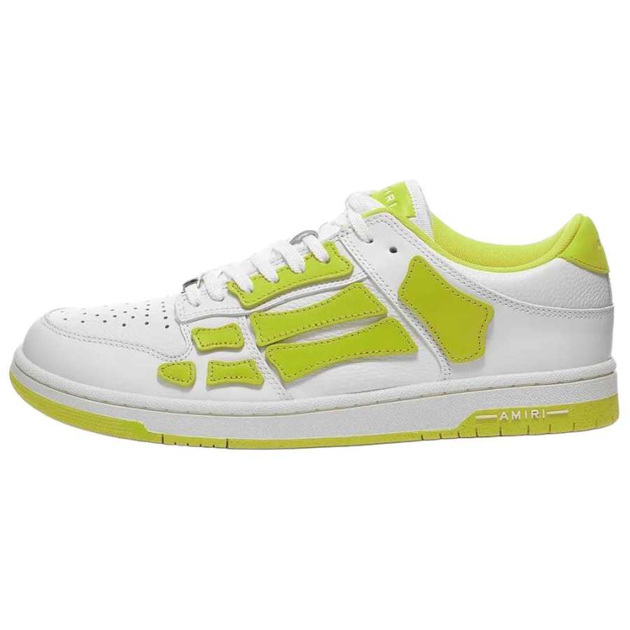 AMIRI Skel Top Low Leather Low top Stylish Skateboarding Shoes Men's White Yellow
