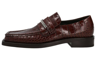 Martine rose Crocodile-effect Square-toe Loafers