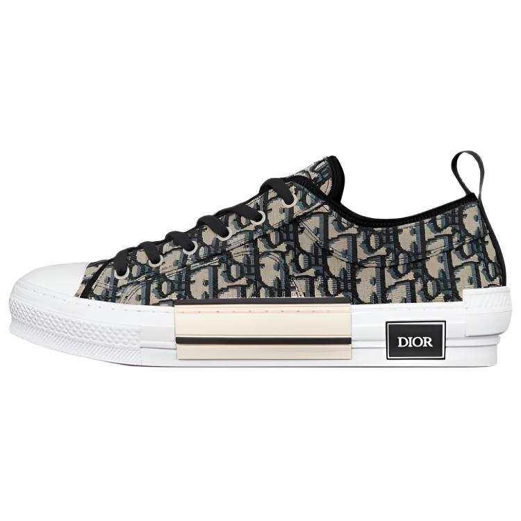 DIOR B23 Low top Skateboard Shoes Unisex Beige Black