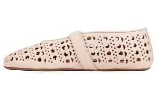 Alaia Leather Casual Shoes Women's Beige