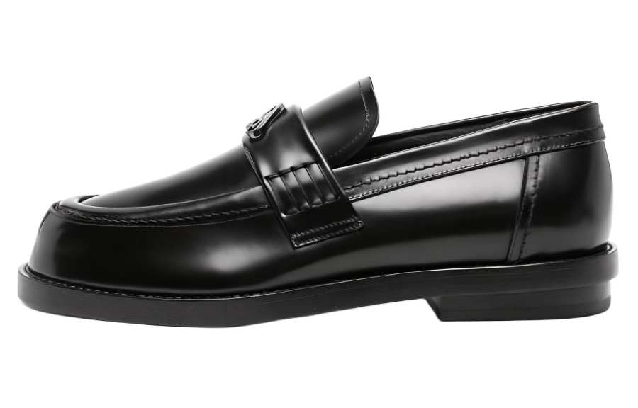Alexander McQueen Logo Plaque Slip On Penny Loafers