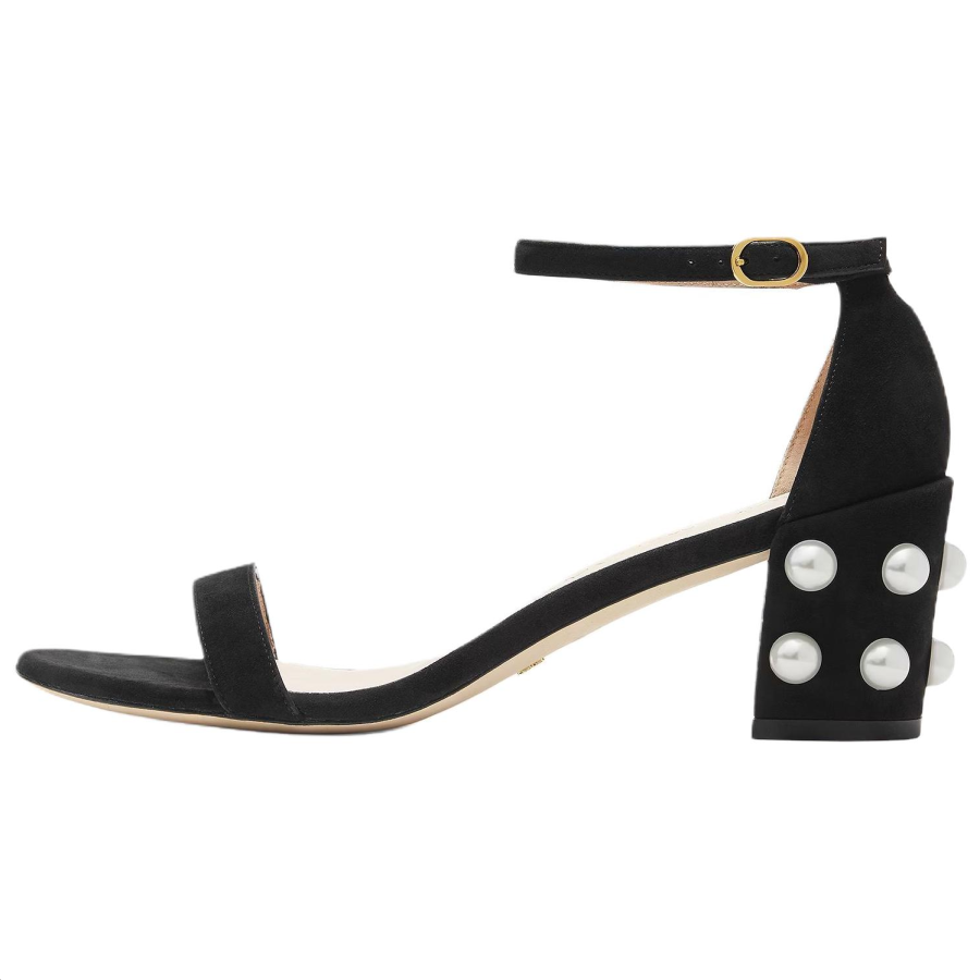 Stuart Weitzman Stuart Weitzman/SW Simple Suede One Strap Sandals 6.5cm Women's Black