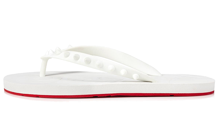 Christian Louboutin Loubi Flip Slide White White Women's